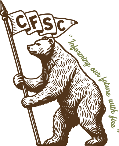 Bear holding a flag with CFSC