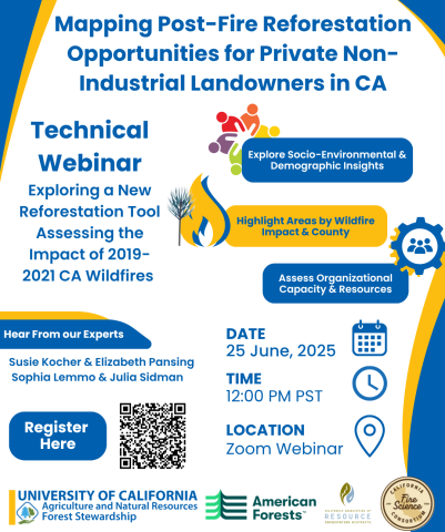 Flyer for Reforestation Opportunities Webinar